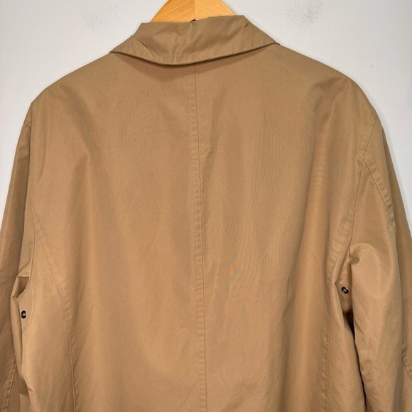 Cole Haan Men's Khaki Button Front Water Resistant Rain Coat Size Medium - Picture 7 of 14